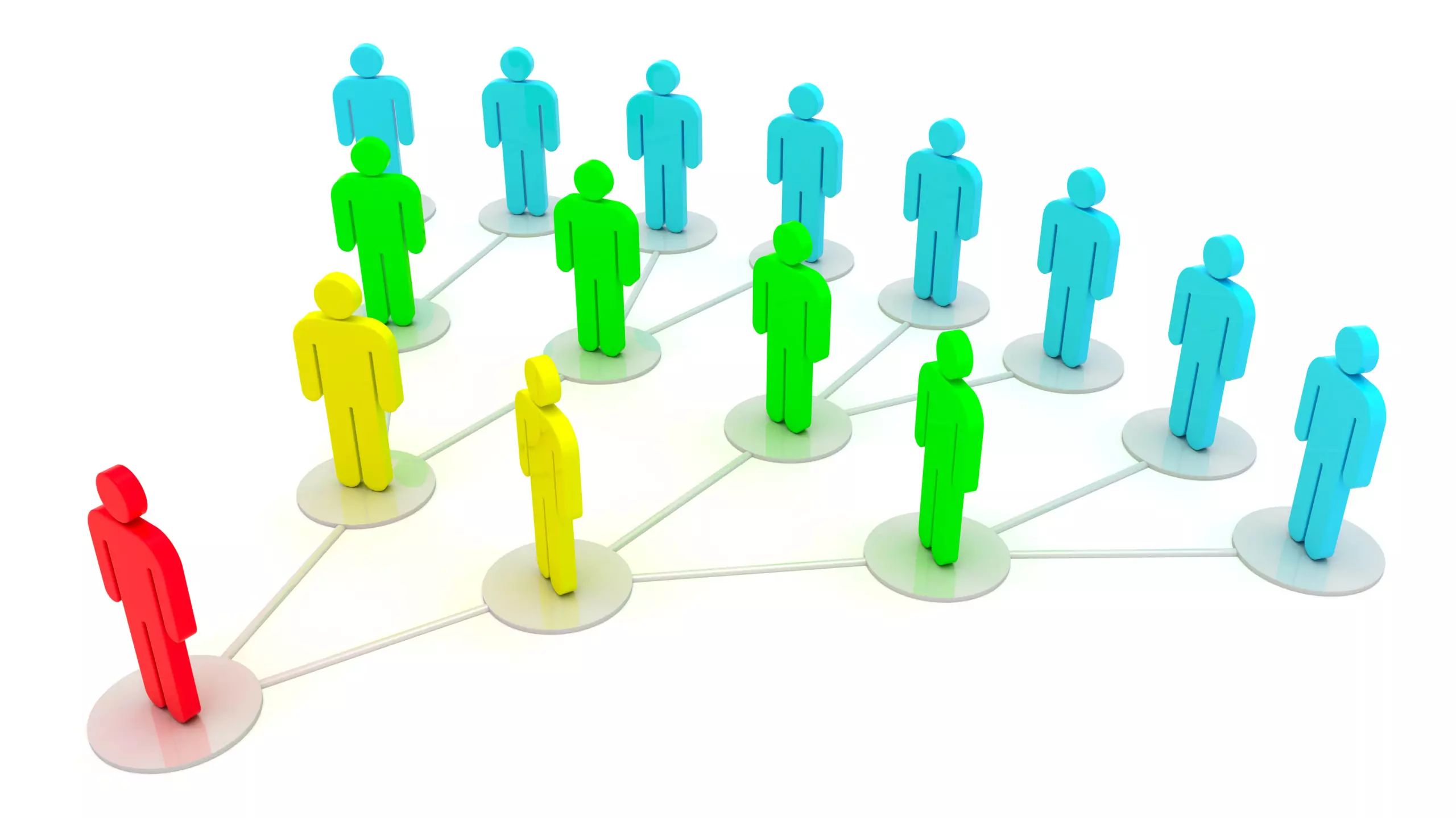 Branching tree diagram with people