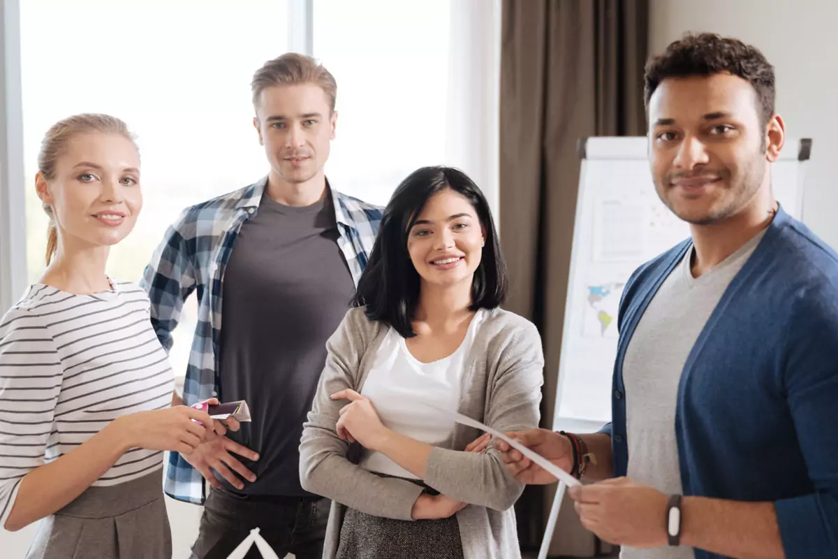 Group of millennial workers